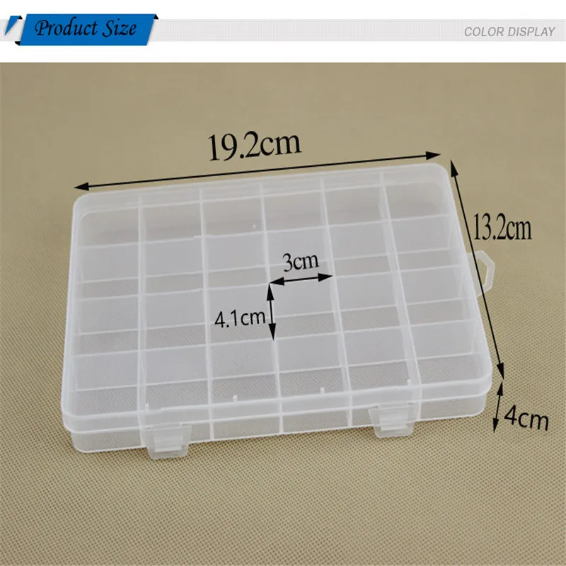 SOACH Transparent small box 24 grid storage multi-purpose detachable smooth