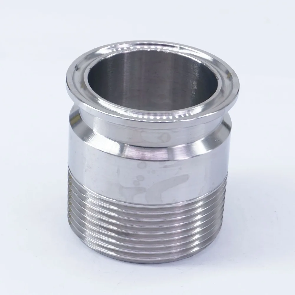 

1-1/2" BSPT Male x 1.5" Tri Clamp 304 Stainless Steel Sanitary Pipe Fitting Connector For Home Wine Beer