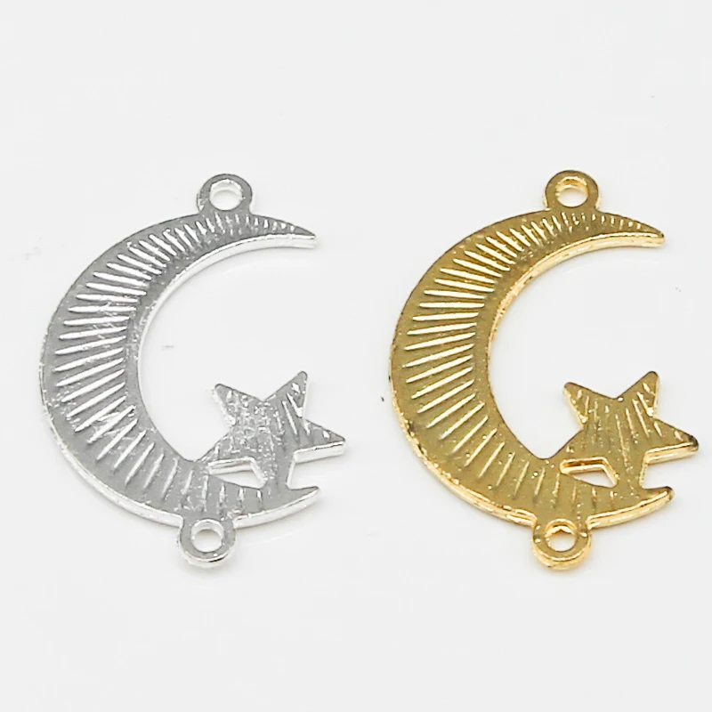 6 pieces of wholesale religious Muslim Islamic Allah Crescent Moon Connector Accessories for Islamic jewelry DIY production