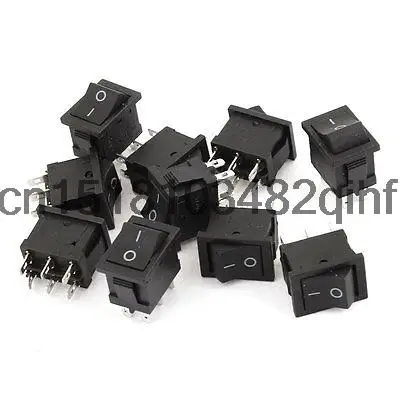 10 Pcs DPDT 6 Pin On/Off 2 Position Boat Rocker Switch 6A/250V 10A/125V AC