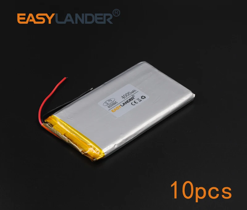 10pcs/Lot 3.7V 4000mAh 605695 Rechargeable Lithium Li-ion Polymer Battery 065695 Batteries