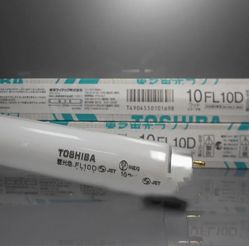 For 2pcs,TOSHIBA FL10T8D DAYLIGHT 10W fluorescent lamp tube,10WATT 6500K linear bulb,Old code FL10D