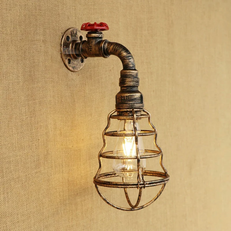 Vintage Loft Wall Lamps Iron Single Head Wall Lights Bar Corridor Aisle Restaurant Porch Cafe Lamps Industry Wind Light