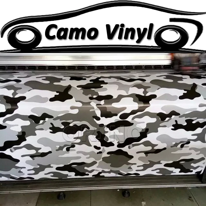 Car Styling Urban Night Camouflage Vinyl Wrap Black Grey White Camo Car Film Sticker Air Bubble Free For Vehicle Body Wraps