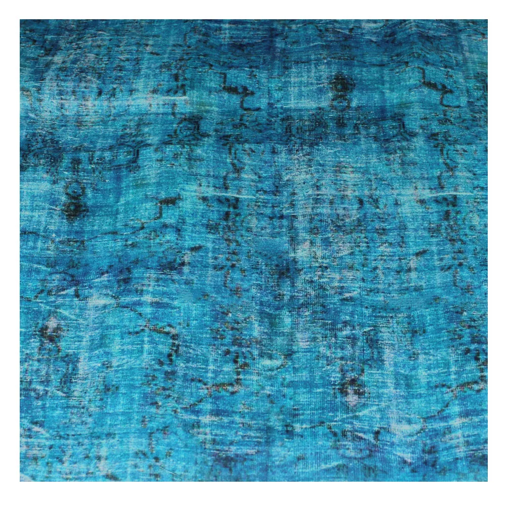 High quality pure ramie fabric Gradual Blue Printing of New Style tissu Fashion Summer Dresses, clothes and Shirts fabric