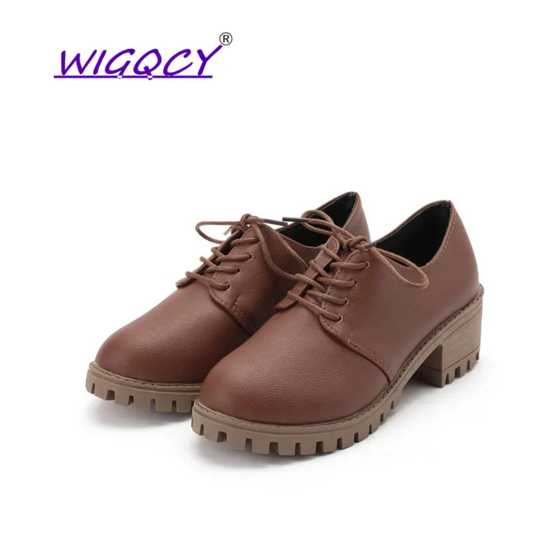 British wind High Heels shoes women 2019 spring autumn shoes wild Elegant Student College wind Square heel Casual ladies shoes