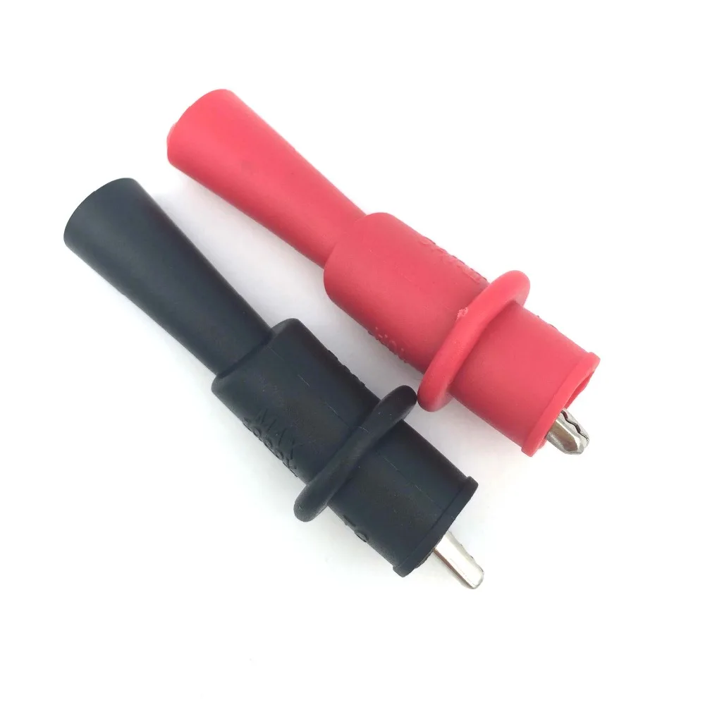 2Pcs Insulated MultiMeter Test Leads Alligator Clips Crocodile Clamp MultiMeter Test Probe for Insulated Test Leads