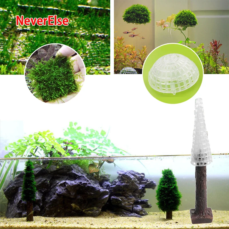 

Aquarium Grass Plant Model DIY Moss Ball/Mesh/Christmas Tree Shape Fish Tank Aquatic Decoration Ornament Easy to Grow Landscape