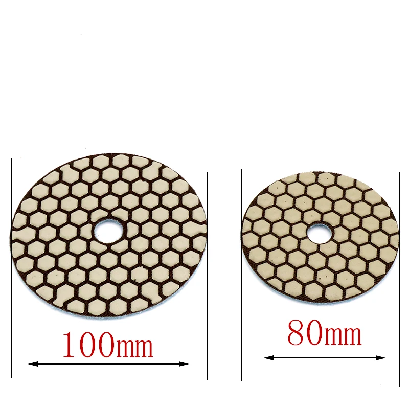 5pcs High Quality Dry Grinding Disc Polishing Buffing Pads + 1pcs stick for Granite Marble Stone Concrete Floor Air Sander Tools