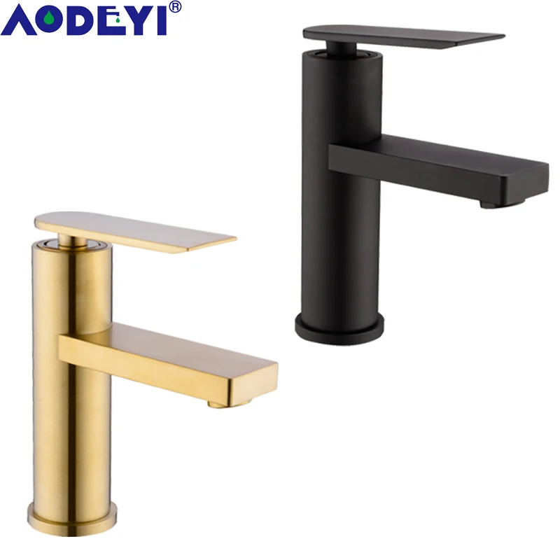 AODEYI Black/ Gold/ Chrome Brass BASIN FAUCETS deck mounted bathroom hot and cold water mixing sink taps 12-013