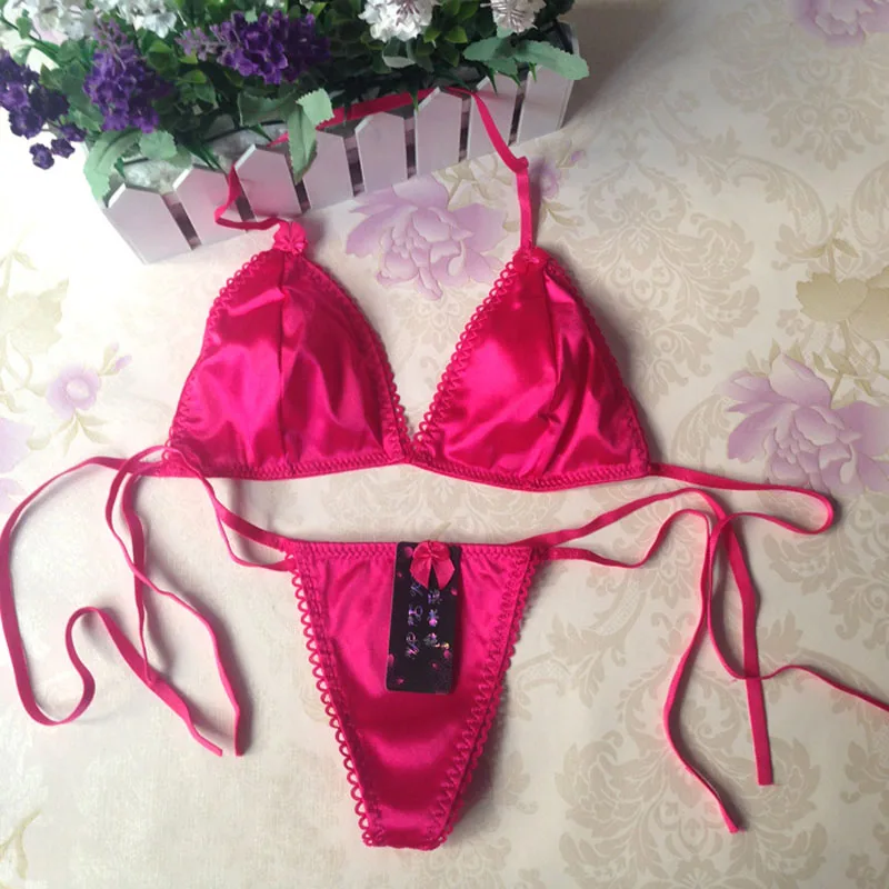 Sexy Lingerie Set Women lace sexy thin deep V-neck push up underwear hot-selling  vintage solid color Strappy bra set