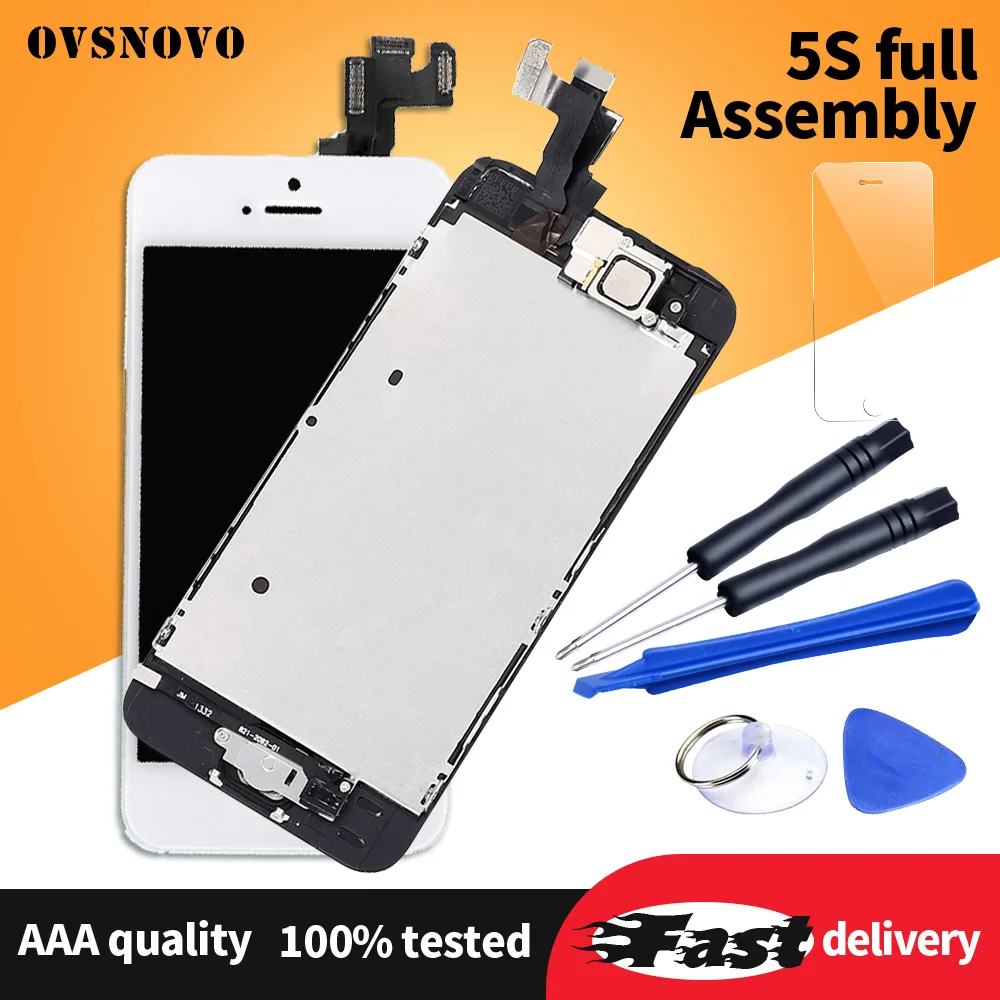 Top Quality Full Set Assembly Screen for iPhone 5 5s 5C SE LCD Display Digitizer Replacement+Home Button+Camera with Gifts
