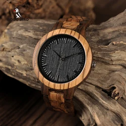 Relogio masculino BOBO BIRD Wood Men Watch Zabra orologi in legno orologi al quarzo per uomo orologio regalo personalizzato Drop Shipping