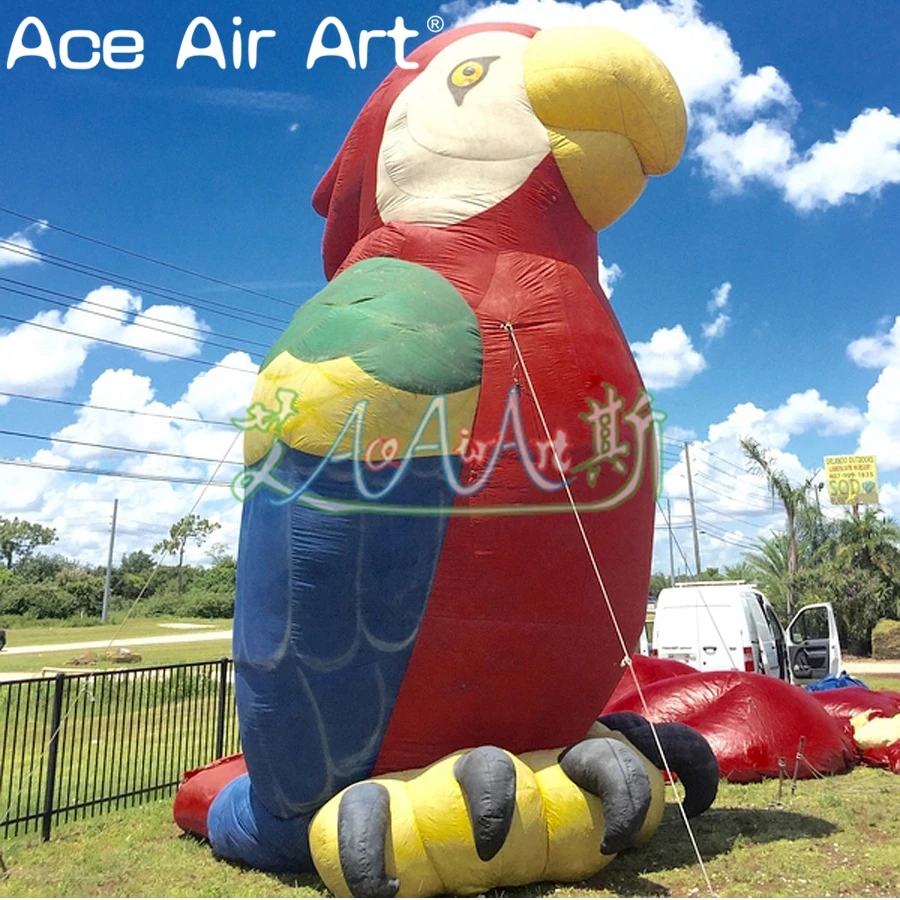 Lindo modelo inflável de cacatua de papagaio para exibição e decoração ao ar livre