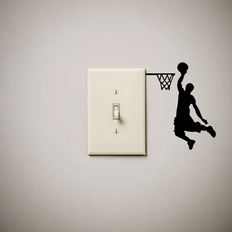 Slam dunk master left and right 2 piece Vinyl Switch Panel decal light switch cover wall sticker home decoration accessories G72