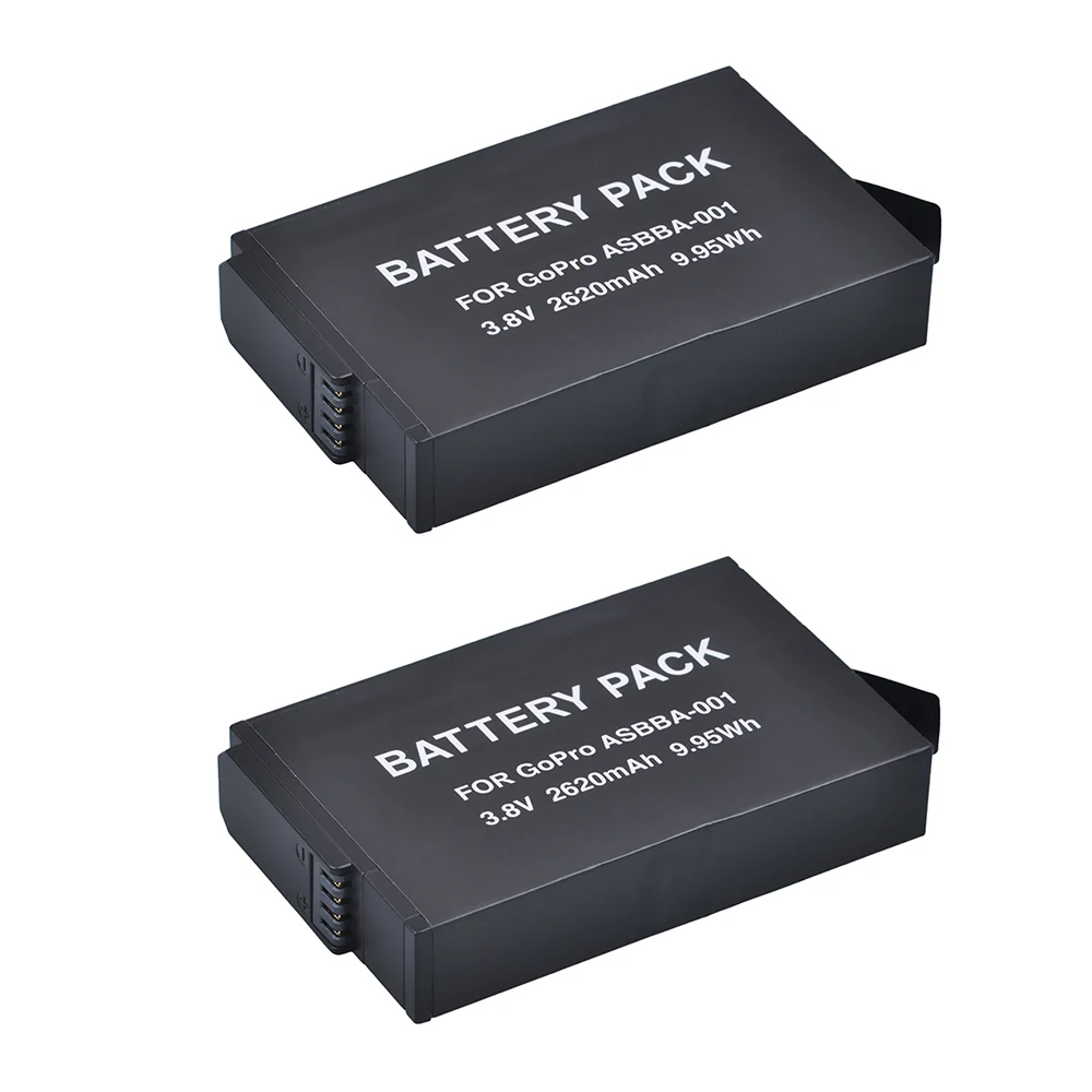 

Powertrust 2pcs 2620mAh for GoPro ASBBA-001 Camera Li-ion Battery for Gopro Fusion 360-degree Camera