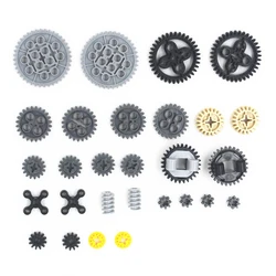 MOC Building Block Technical Parts 28pcs Technical Gears Assortment Pack compatible with Lego 3649 24505 10928 for Kids Boys Toy