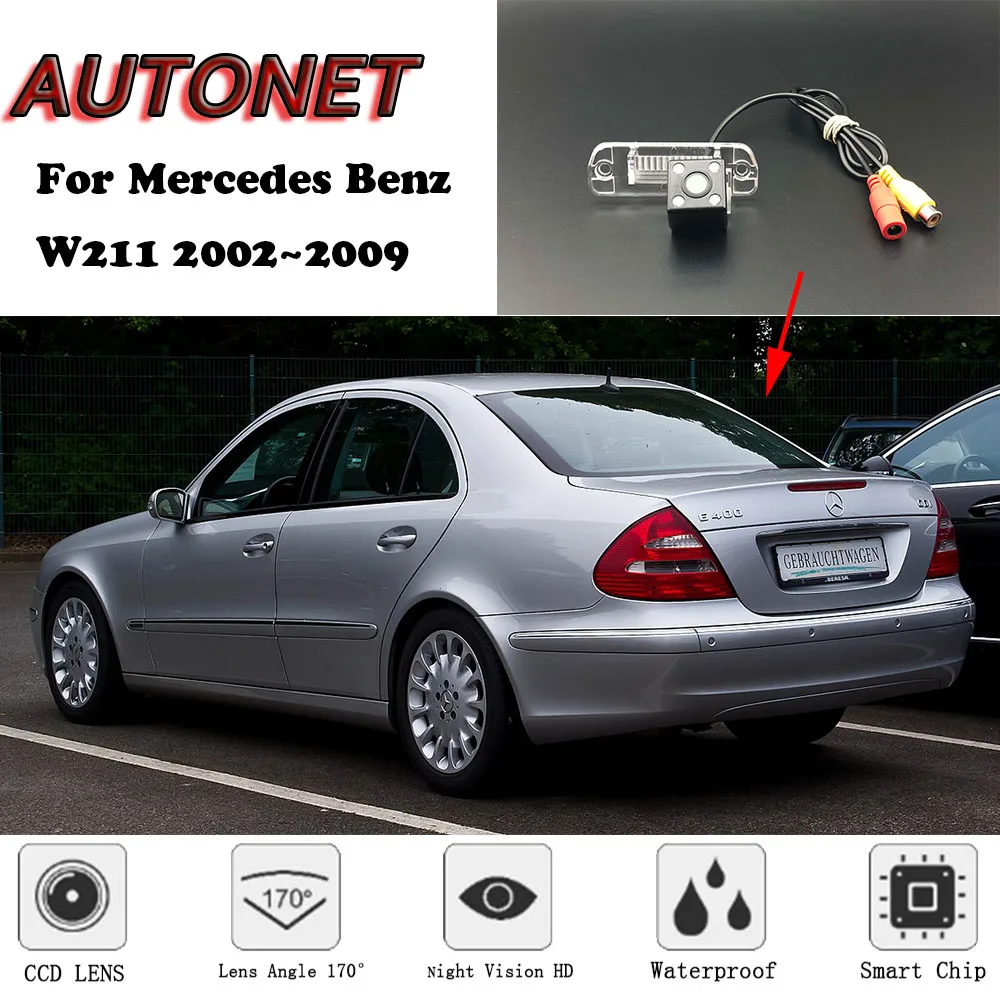 AUTONET Backup Rear View camera For Mercedes Benz W211 2002 2003 2004 2005 2006 2007 2008 2009 Night Vision license plate camera