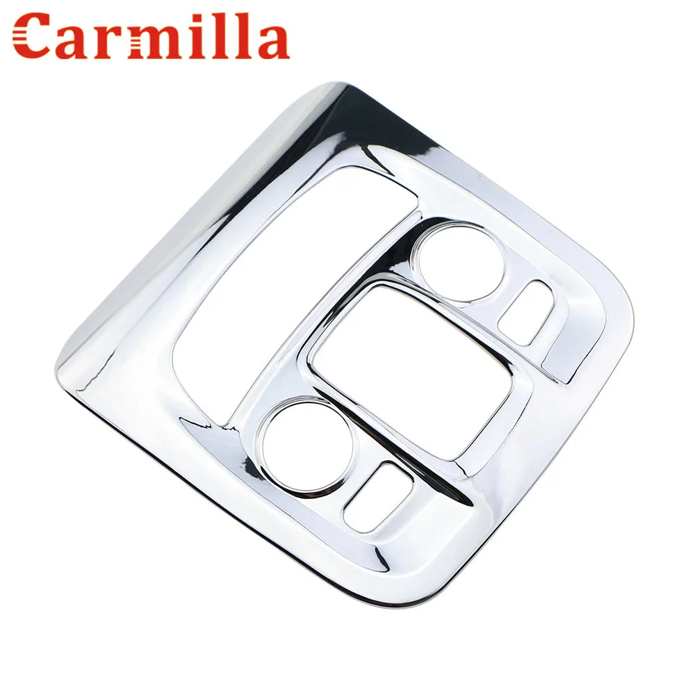 Carmilla ABS Chrome Car Reading Lamp Lights Cover Sequin Stickers for Peugeot 2008 208 2014 - 2017 Modified Accessories