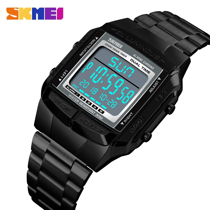 SKMEI – montres de sport militaires, montres électroniques pour hommes, Top marque de luxe, horloge masculine étanche LED, montre numérique Relogio