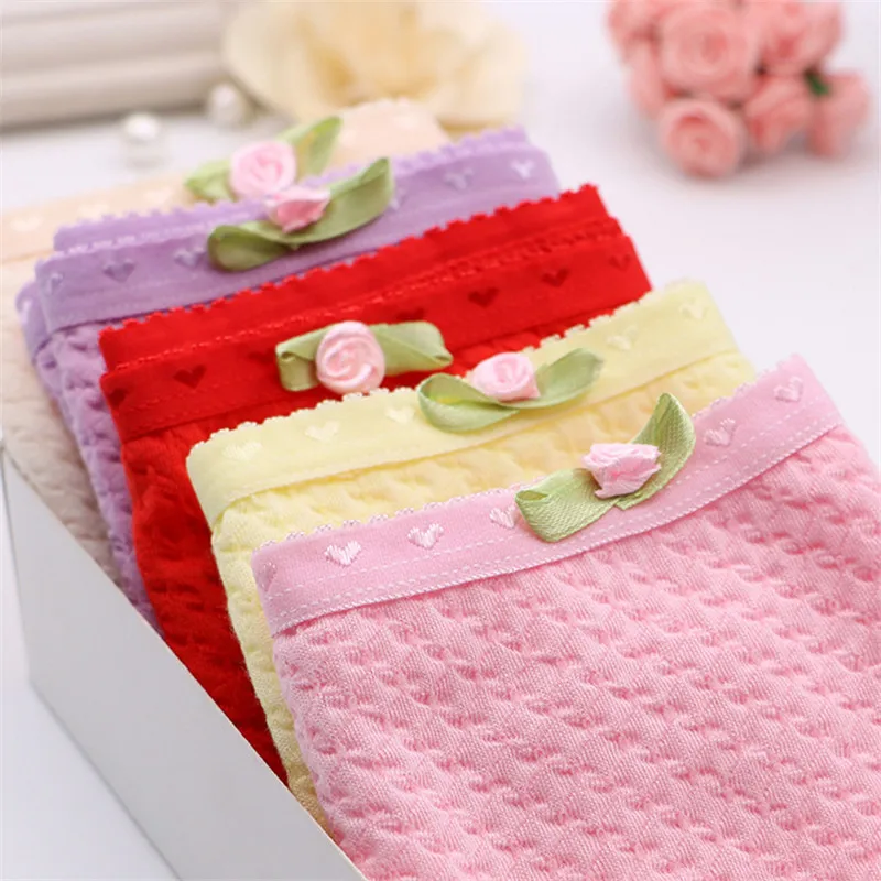 

5Pcs/Lot Cotton panties women's Children's Girls Underwear Cute Candy colors 12-18 years old