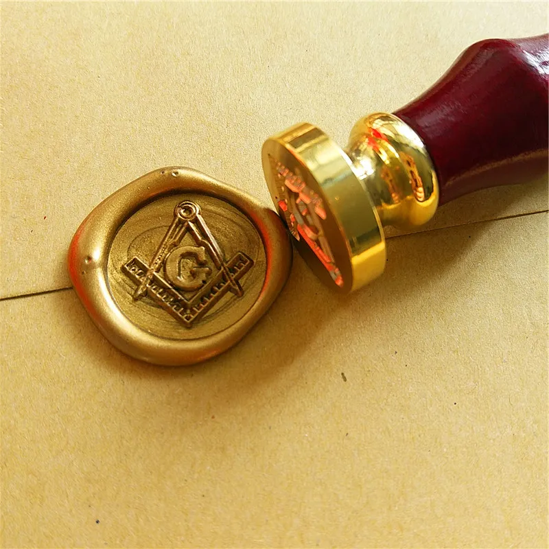 Free-Mason Free and Accepted Masons logo The Free Mason\'s Symbo Compasses and  trisquare Letter G wax seal stamp ,sealing wax