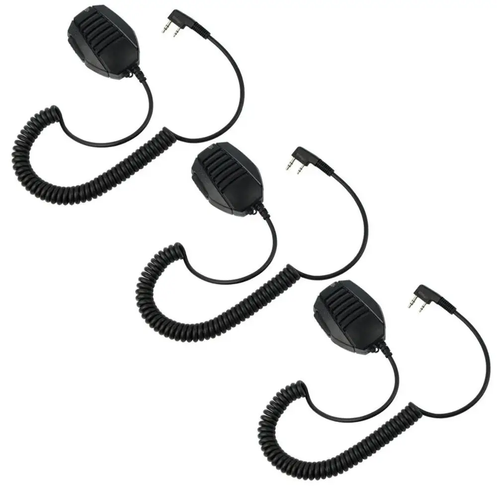 3 pcs 2 pin Speaker Mic for Retevis KENWOOD BAOFENG/POFUNG WOUXUN PUXING Radio