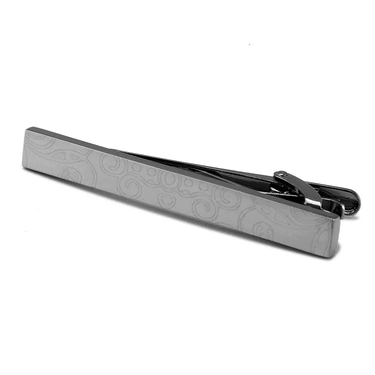 SPARTA Laser Engraving Clouds gun-black electroplating tie clip men's tie clips + free shipping !!! High quality metal tie clips