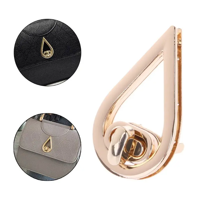 Fashion Hot New 1 Pc Mini Water Drop Shape Clasp Turn Lock Twist Locks DIY Leather Handbag Bag Hardware Accessories