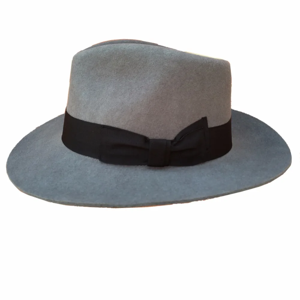 Grey Gray Fedora Gentleman Godfather Gangster Mobster Hat For Men