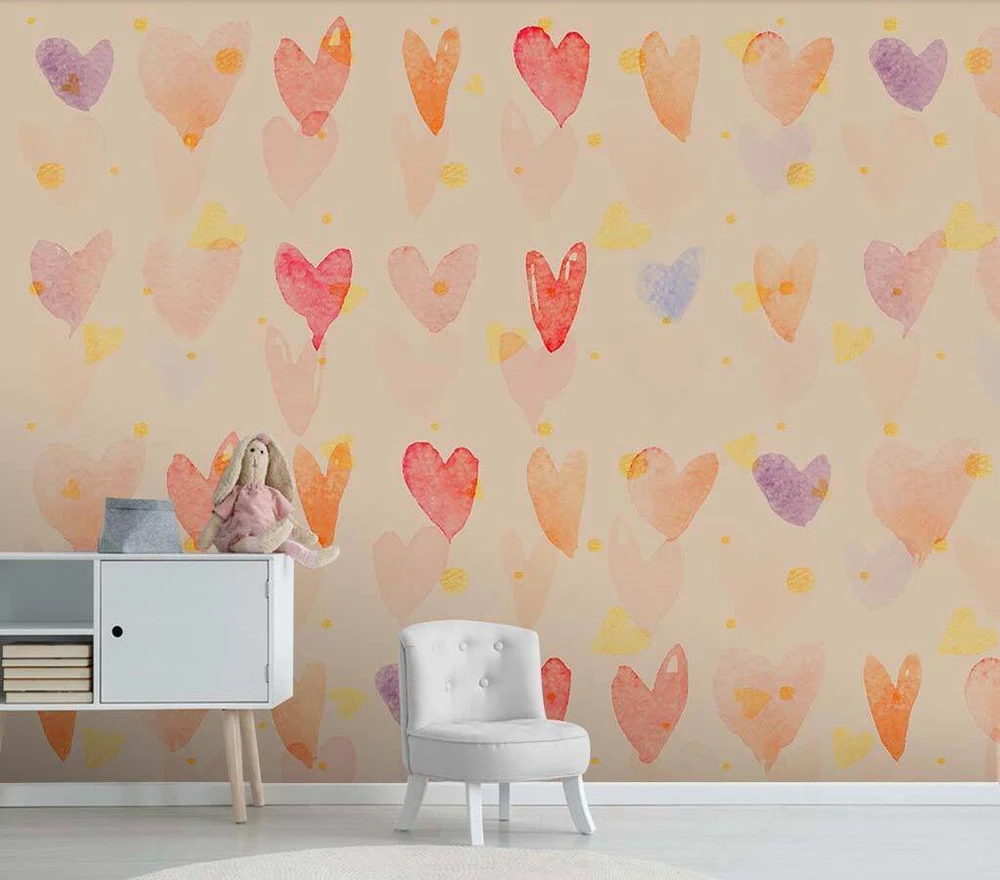 

Decorative wallpaper Hand-painted children room background wall painting