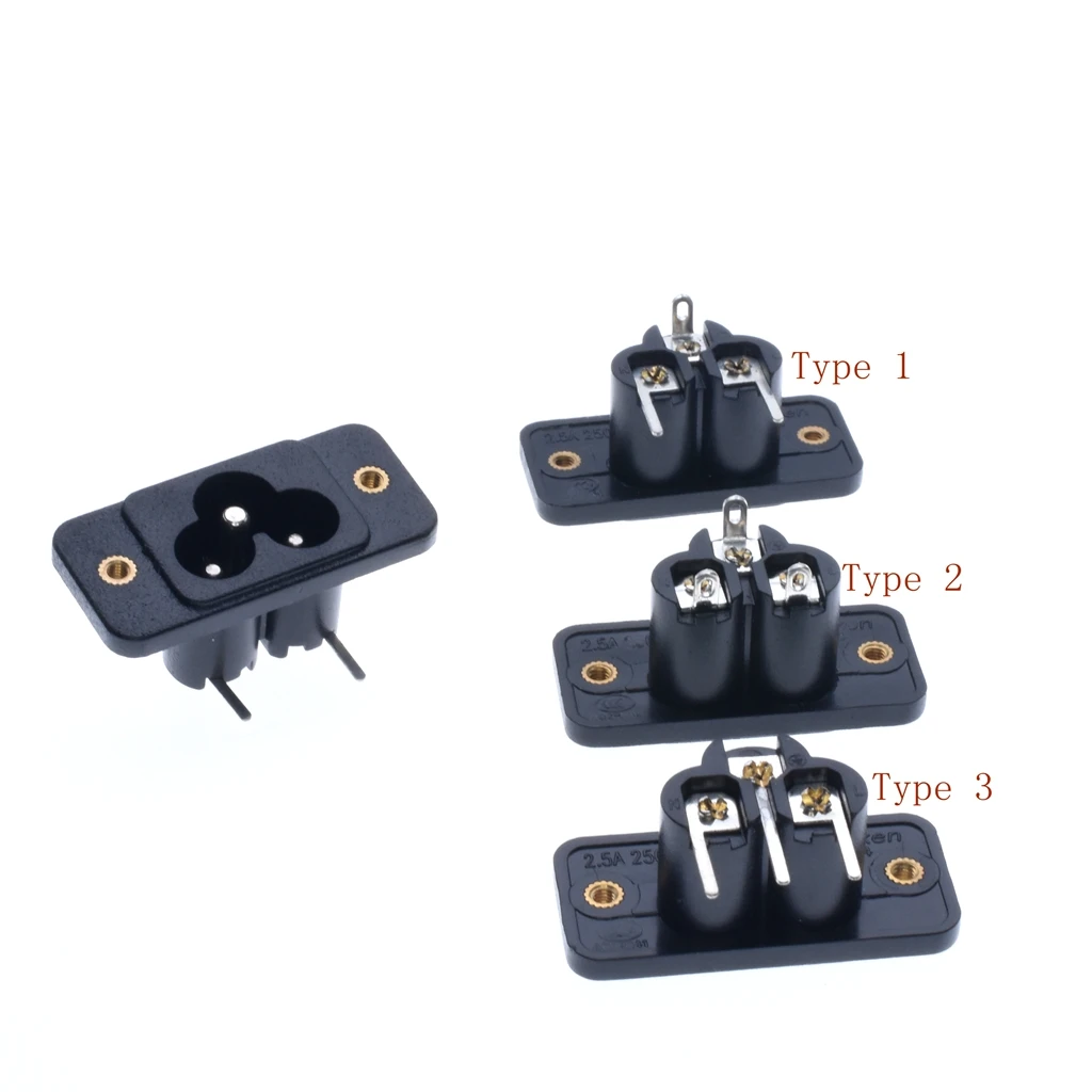 

3 Pin IEC320 C6 AC Plug Power Socket with Screw on Mounting Solder Terminal 250V 2.5A