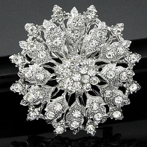 Fashion Vintage Brooch For Women Party Wedding Crystal Buckle Pins