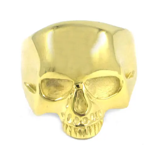 Wholesale Skull Biker Ring Stainless Steel Jewelry Classic Punk Silver Color Black Gold Biker Skull Ring Men Women Kids SWR0036