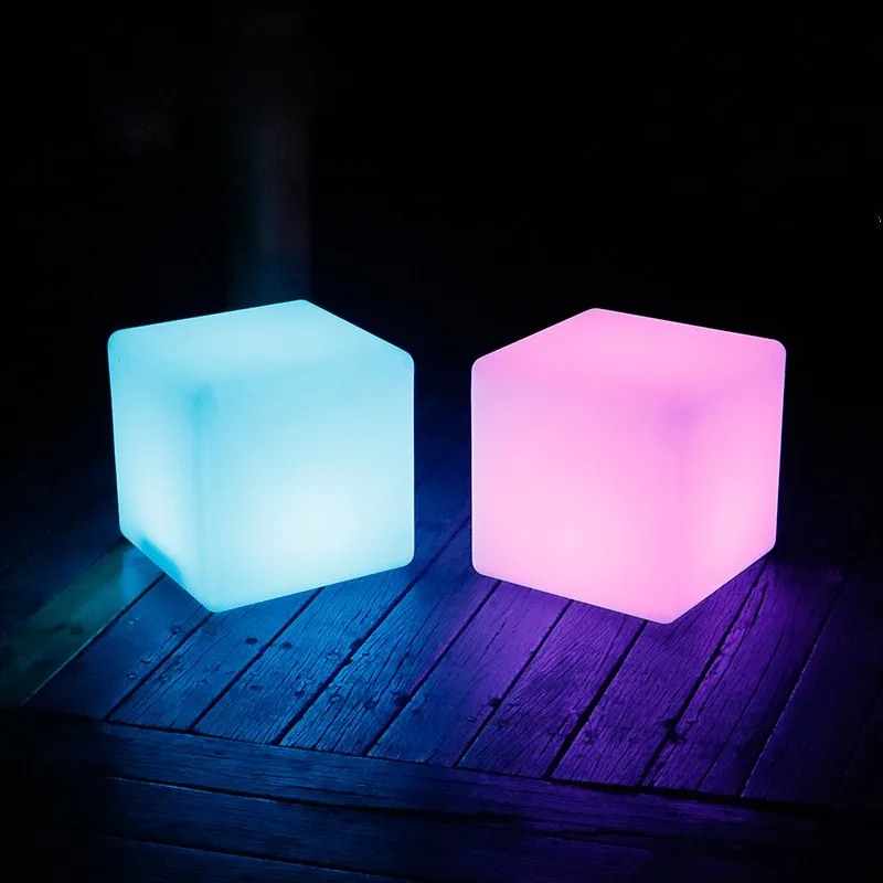 Led seven color square floor lamp Rechargeable telecontrol Cafe Cafe decorative lights Room floor lamp