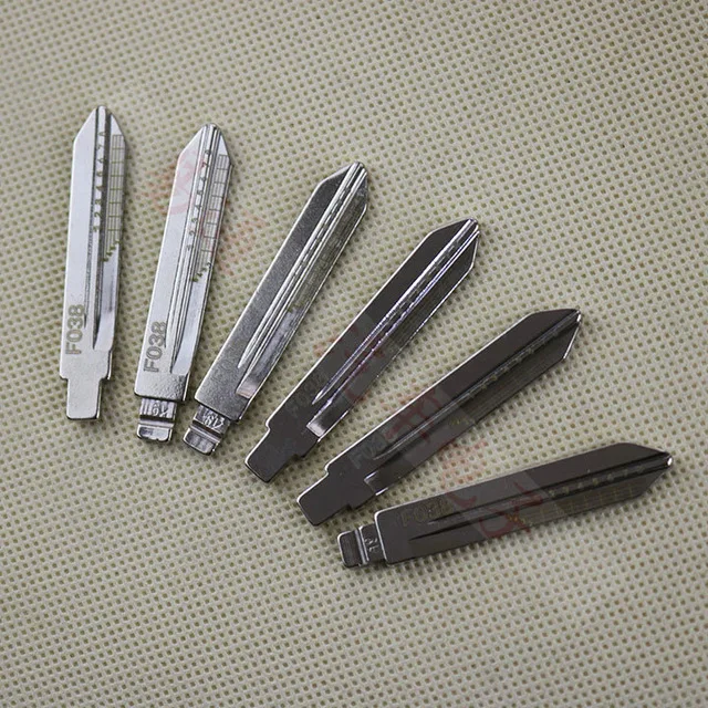 Chave de linha gravada no.19 para ford fo38 2 em 1, chave de carro em branco com corte de dentes e tamanhos (10 peças)