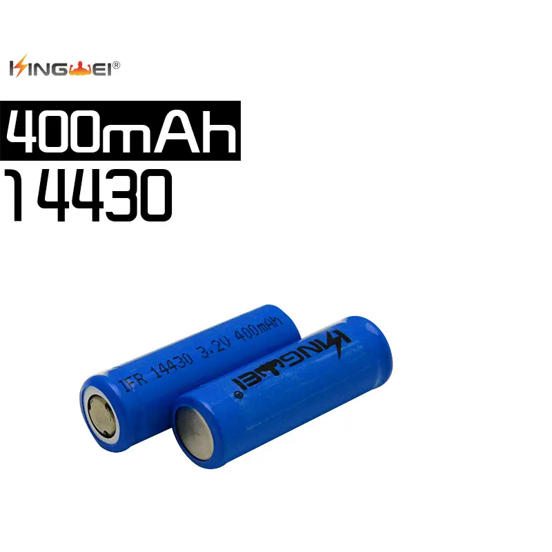 Kingwei 4 ชิ้น 3.2 โวลต์ IFR 14430 LiFePO4 แบตเตอรี่ 400 มิลลิแอมป์ชั่วโมงชาร์จโทรศัพท์มือถือสำหรับไฟฉายกล้อง