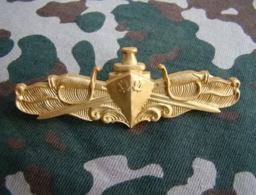 US NAVY GOLDEN OFFICER'S SURFACE WARFARE FLEET BADGE PIN INSIGNIA