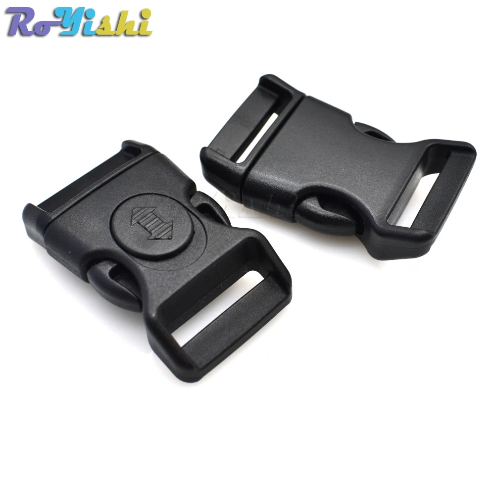 15.8mm 20mm 25.6mm Plastic Black Curved Buckle w/Lock for Paracord Bracelet Side Release Buckles Bag & Case Accessory