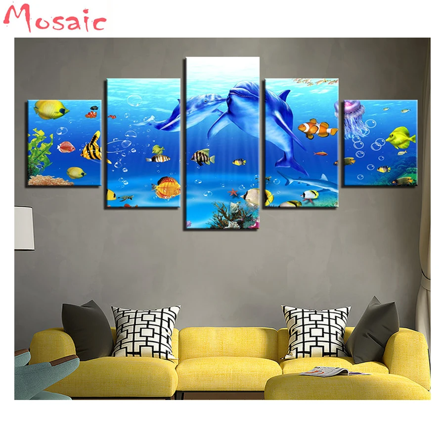 

Набор для алмазной вышивки «Подводный мир», 5 шт.