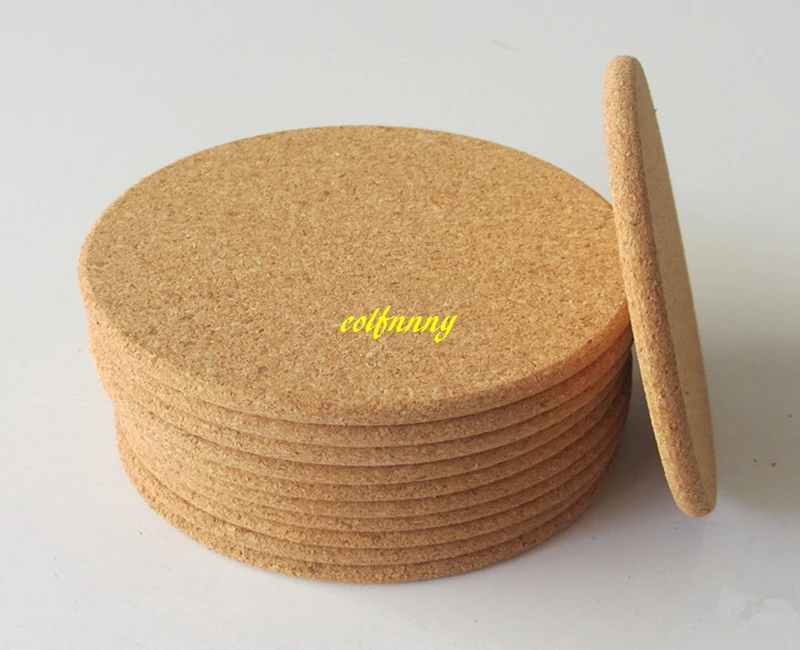 

500pcs/lot 10cm Diameter Classic Round Plain Cork Coasters Drink Wine Mats Cork Mats Drink Wine Mat For Wedding Party Gift