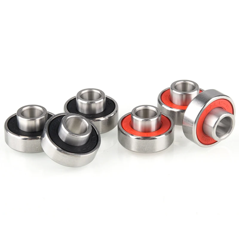 2pcs 608-2RS Inline Roller Skate Wheel Bearing Anti-rust Skateboard Wheel Bearing 8x22x12.6mm with Shaft