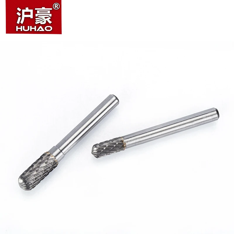HUHAO 1pc 6mm Shank Tungsten Steel Cutter Metal Grinding Carving Rotary File Cylindrical Router Bit For Metal Polishing C Type