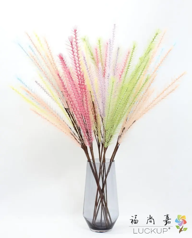 1 PCS 76 cm Lovely Artificial Ear of Wheat Fabric Feather Grass Home Wedding Party Decoration 6 Colors Available F479