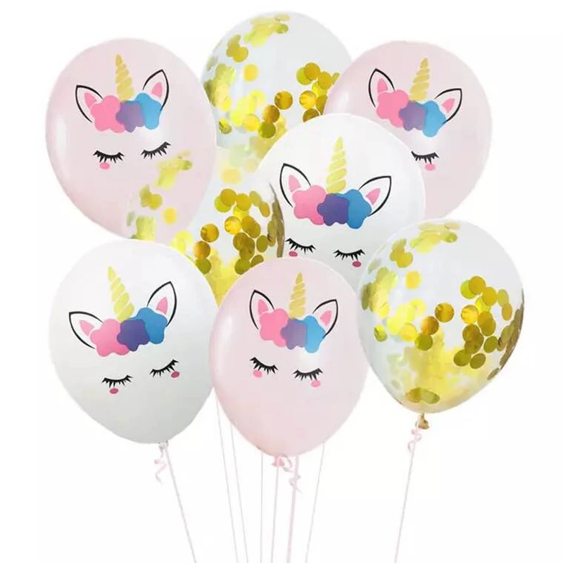 DANUYLI 10pcs/lot Unicorn Balloons Party Supplies Latex Balloons Kids Cartoon Animal Horse Float Globe Birthday Party Decoration