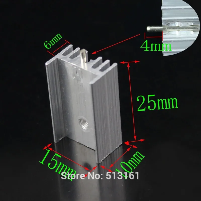 20 Pieces/lot 25x15x10mm Cooler TO-220 TO220 Aluminum Heat Sink With Needle