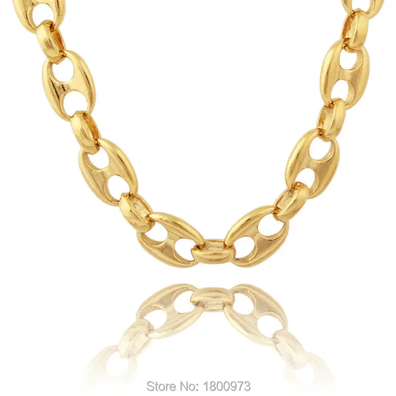 New Unique Heavy Individuality Necklace  Gold Color Men Jewelry Necklace 0.36inches18inches Chokers Necklace Wholesale