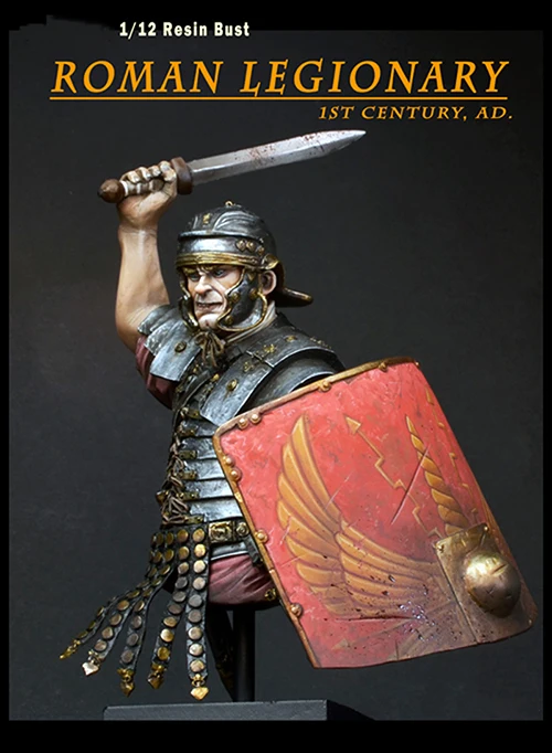 Unpainted Kit 1/12  ancient Roman warrior Legionary bust  figure Historical  Resin Figure miniature toy
