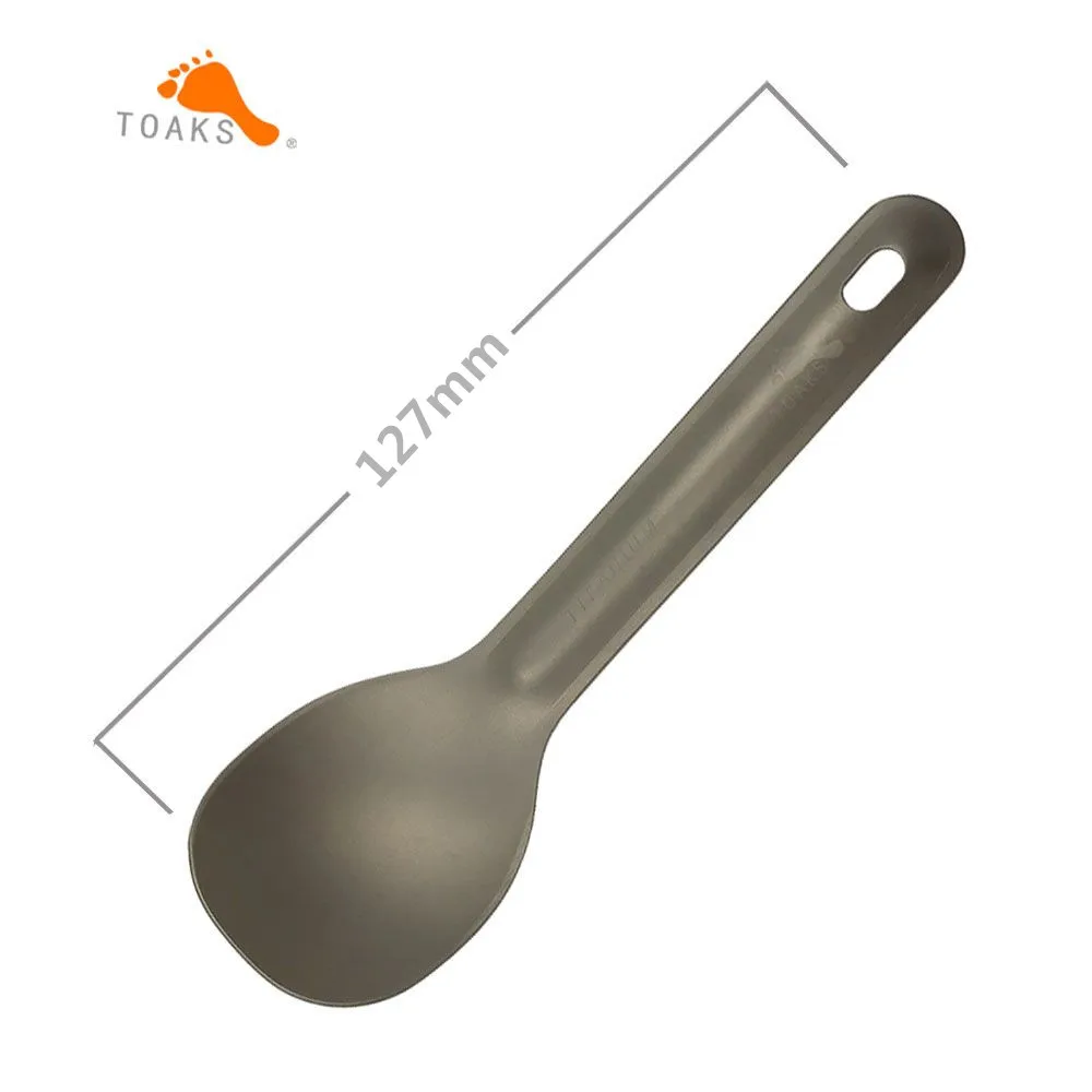 TOAKS Titanium Spoon Camping Outdoor Tableware Short Handle Titanium Spoon 127mm Length