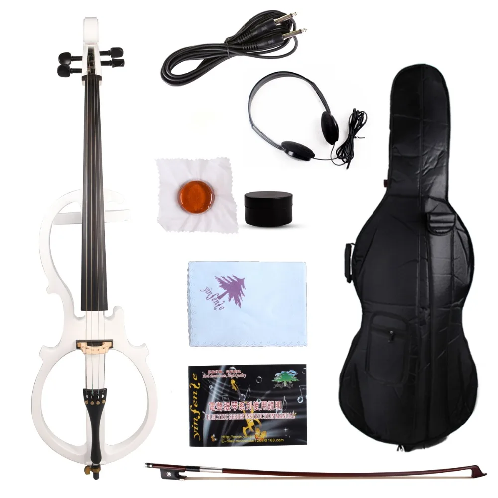 4/4 violoncello Black Electric Cello Solid wood Wonderful Sound Bag Bow Yinfente